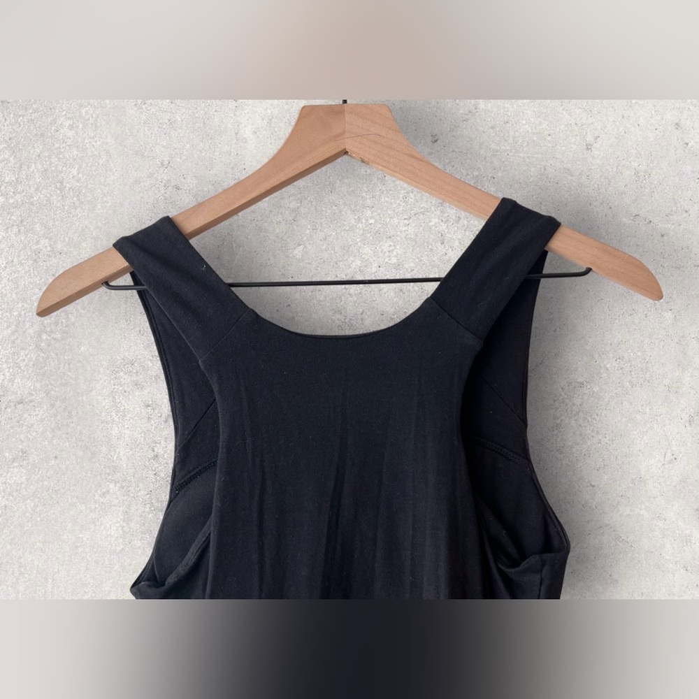 Athleta Seeker Ruched Built-in Bra Tank Athletic Black Dress Size XS - Picture 10 of 14